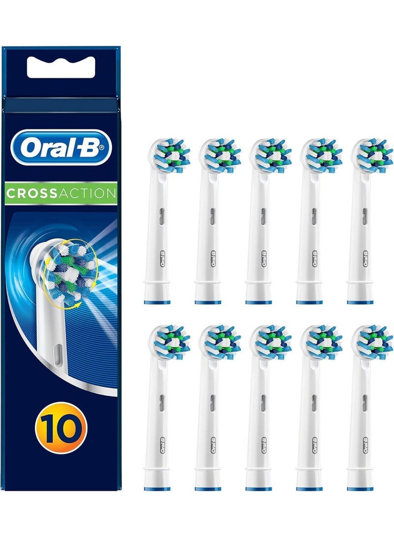 Oral-B Cross Action Toothbrush Heads for Electric Toothbrushes, Pack of 10, White
